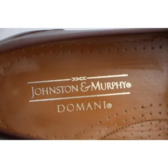 Johnston Murphy Domani Crocodile Men's 9.5 Loafers Brown Slip on Made In Spain