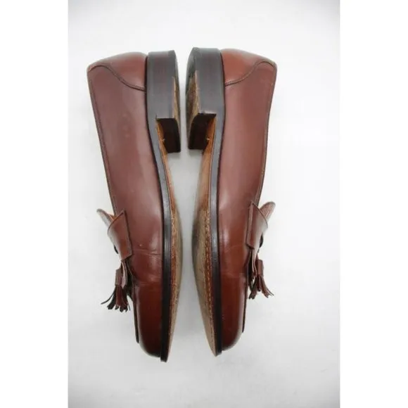Johnston Murphy Domani Crocodile Men's 9.5 Loafers Brown Slip on Made In Spain