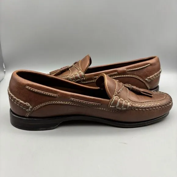 Johnston Murphy‎ Tassel Loafers Men’s Size 8.5 W Brown Leather Slip On