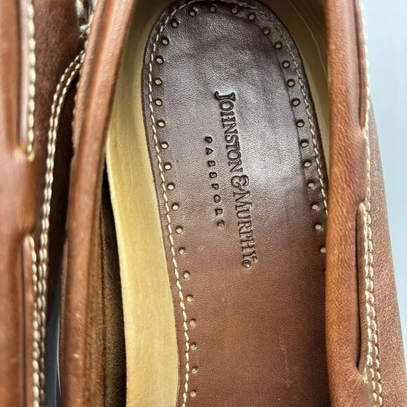 Johnston Murphy‎ Tassel Loafers Men’s Size 8.5 W Brown Leather Slip On