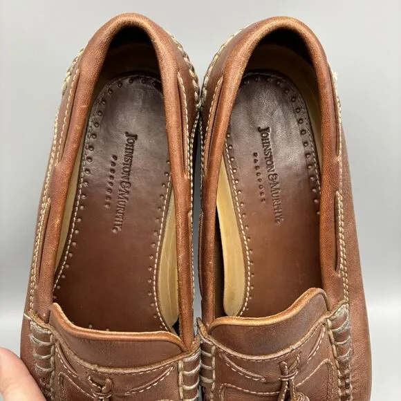 Johnston Murphy‎ Tassel Loafers Men’s Size 8.5 W Brown Leather Slip On