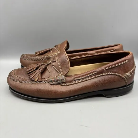 Johnston Murphy‎ Tassel Loafers Men’s Size 8.5 W Brown Leather Slip On