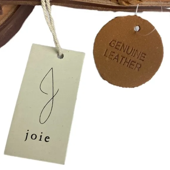 JOIE brown buttery soft leather slide sandals with whipstitch trim Size 8 NWT