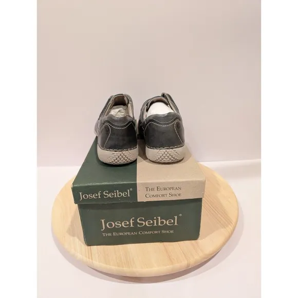Josef Seibel Black Sandals Loafers Womens US 6.5 EU 37 Leather Comfort Fisherman