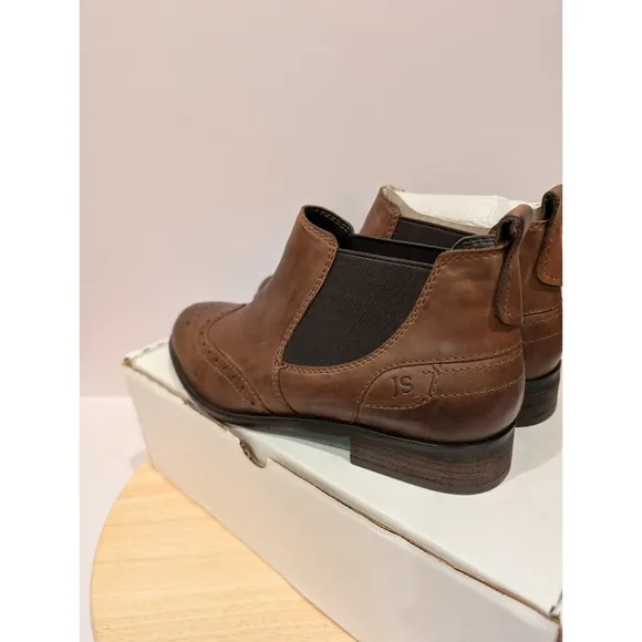 Josef Seibel Chelsea Leather Boots Leather Stretch Oxford Brown Womens 6-6.5 37