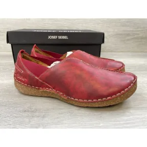 Josef Seibel Fergey 69 59669-258400 Women's 38 Red Leather Slip On Loafers