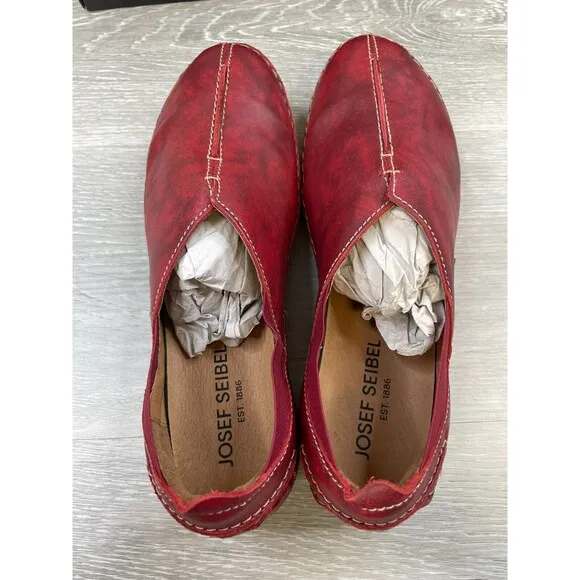 Josef Seibel Fergey 69 59669-258400 Women's 38 Red Leather Slip On Loafers