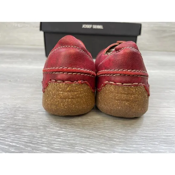 Josef Seibel Fergey 69 59669-258400 Women's 38 Red Leather Slip On Loafers