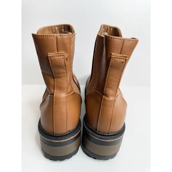 Journee Collection Chelsea Boots Size 12 Brown Block Heel Pull On Style