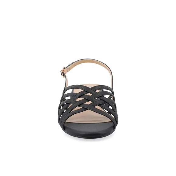 Journee Collection Women's Black Cassandra Strappy Sandals Size 11