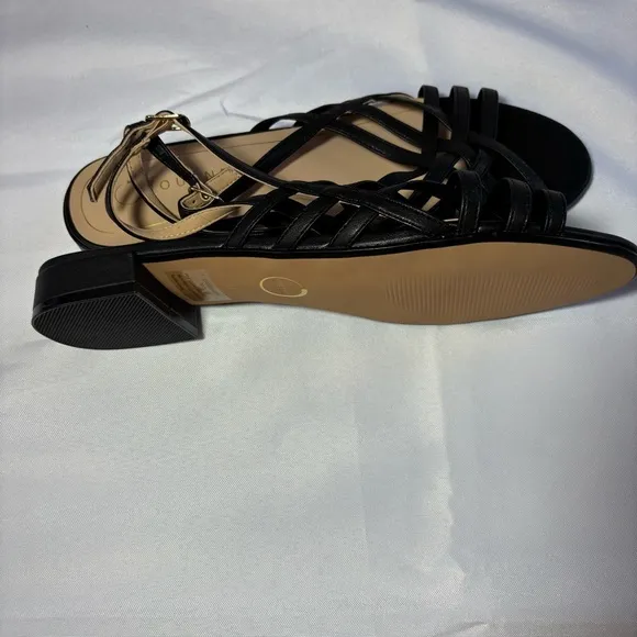 Journee Collection Women's Black Cassandra Strappy Sandals Size 11