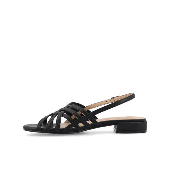 Journee Collection Women's Black Cassandra Strappy Sandals Size 11