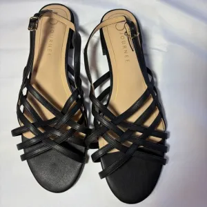 Journee Collection Women's Black Cassandra Strappy Sandals Size 11
