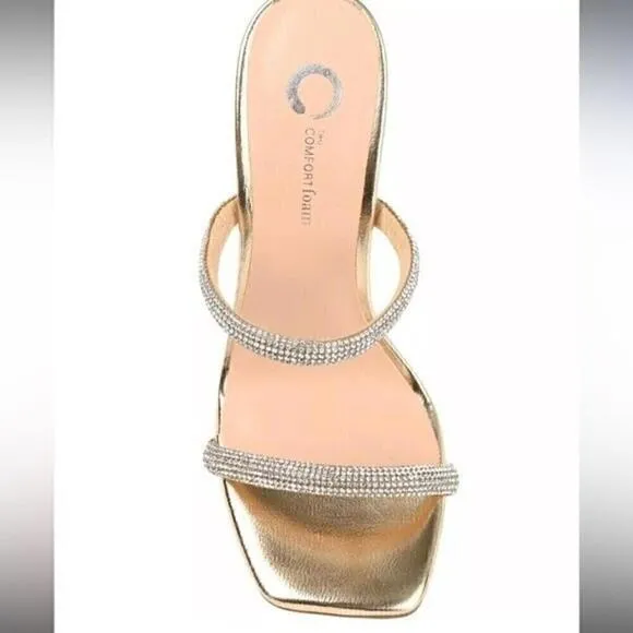 JOURNEE COLLECTION Women's shoes Reena Slide Dress Sandals, heels size 8…