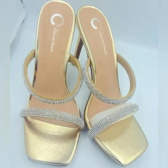 JOURNEE COLLECTION Women's shoes Reena Slide Dress Sandals, heels size 8…