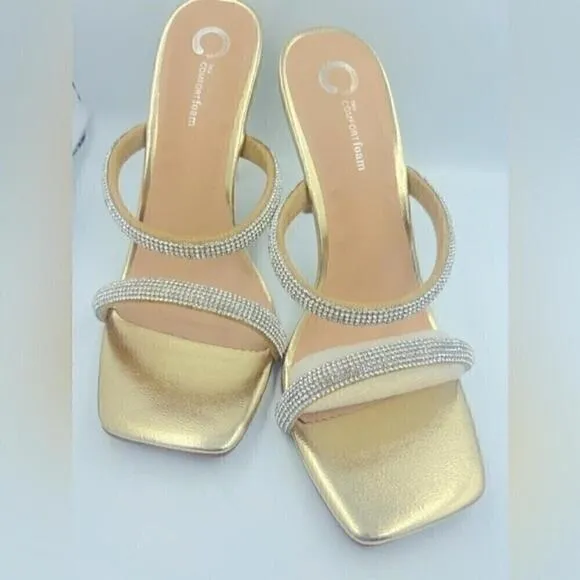 JOURNEE COLLECTION Women's shoes Reena Slide Dress Sandals, heels size 8…