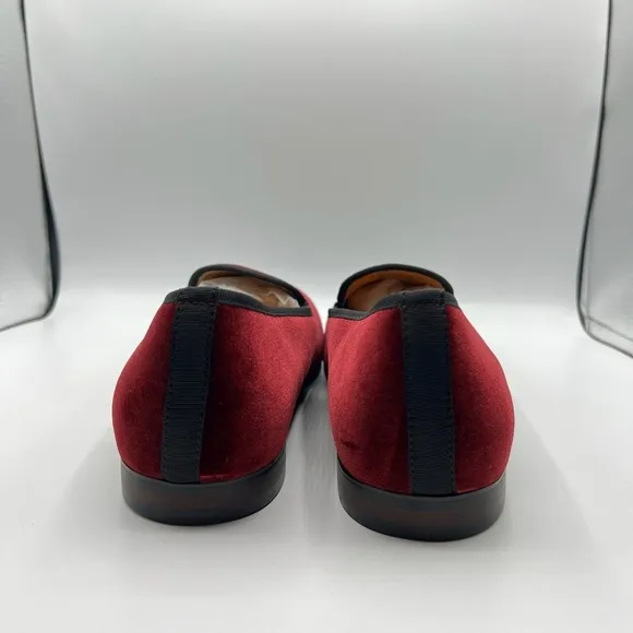 Journey West Sz 13 Velvet British Kings Crown Embroidered Slip On Loafers NEW