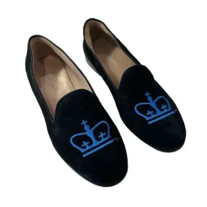 JP Crickets Women's Columbia U Crown Blue Suede Slip On Loafers, Size 7