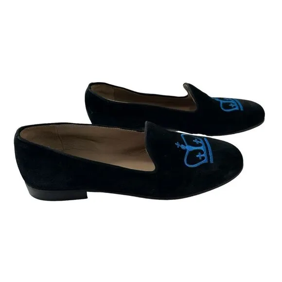 JP Crickets Women's Columbia U Crown Blue Suede Slip On Loafers, Size 7