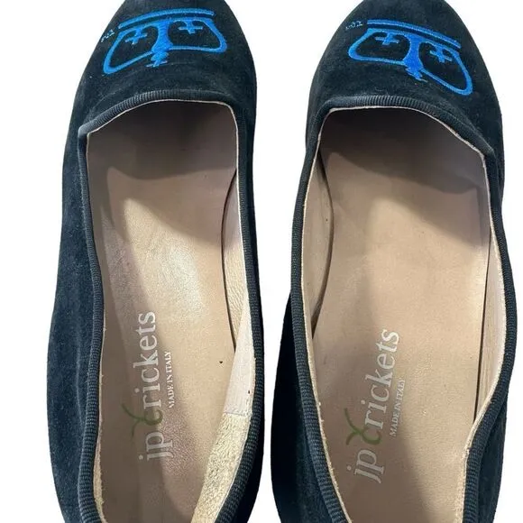 JP Crickets Women's Columbia U Crown Blue Suede Slip On Loafers, Size 7