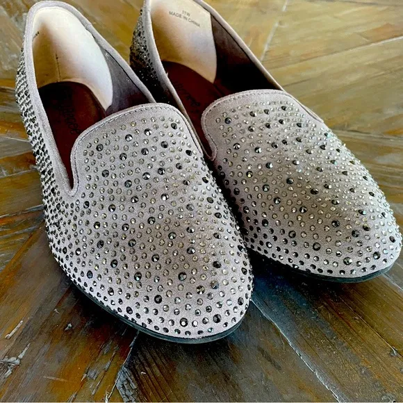 J.Renee Hanuko Embellished Slip On Loafers Grey Size 11