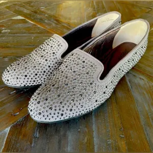 J.Renee Hanuko Embellished Slip On Loafers Grey Size 11