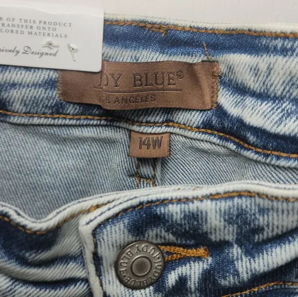 Judy Blue High Waist Raw Hem Wide Leg Jeans – Size 14W, NWT