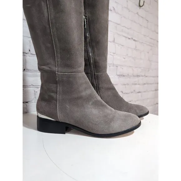 Juicy Couture Black Label Gray Suede Women's Britantia Over The Knee Boots Sz 8