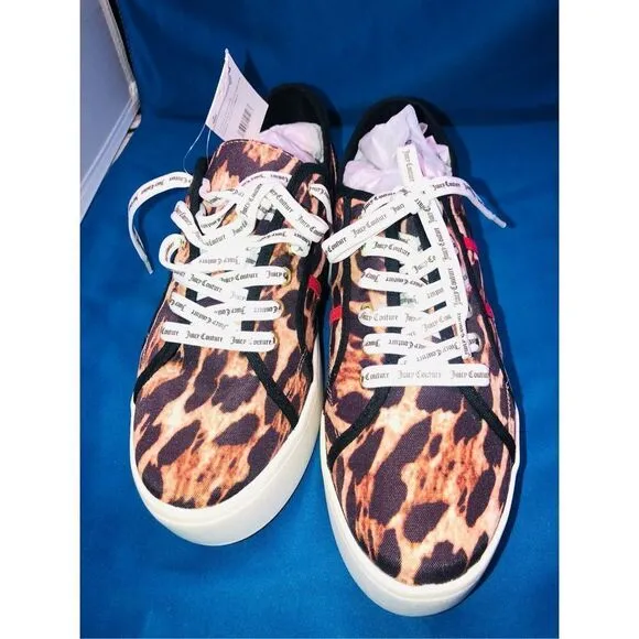 Juicy Couture Sneakers Bouncy Womens Leopard brown Canvas Size 8