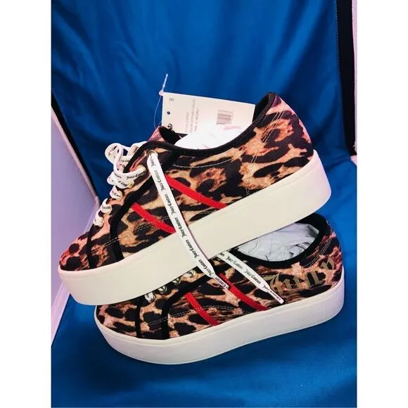 Juicy Couture Sneakers Bouncy Womens Leopard brown Canvas Size 8