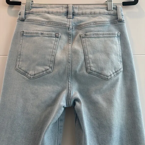 Just USA Jeans blue denim pant frayed high rise skinny stretch casual trendy 6