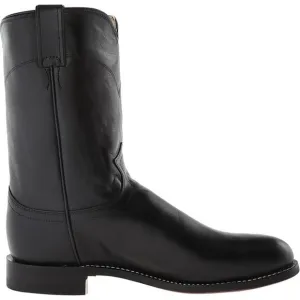 JUSTIN Boots Jackson 10 Inch Round Toe Roper Mens Black Cowboy Boots Size 13 EEE
