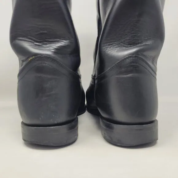 Justin Boots Mens 10EE Black Leather Roper Cowboy Western Riding 3133