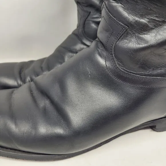 Justin Boots Mens 10EE Black Leather Roper Cowboy Western Riding 3133