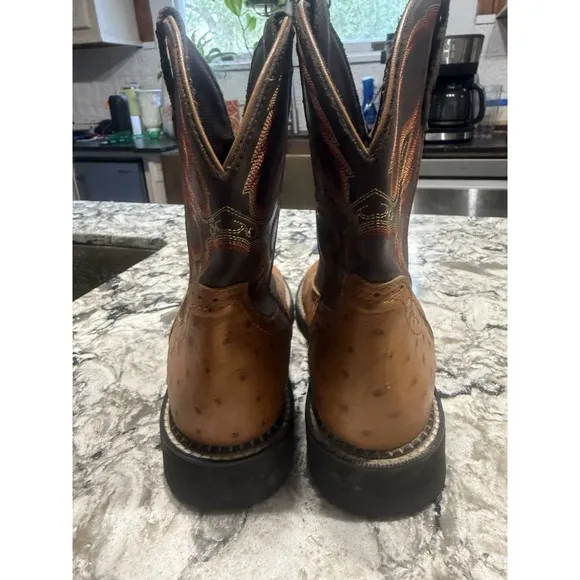 Justin Gypsy  Women's L9900 Western Cowgirl Boots Ostrich Print US Sz 8.5