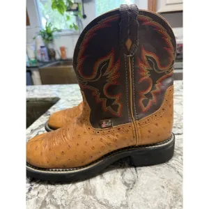 Justin Gypsy  Women's L9900 Western Cowgirl Boots Ostrich Print US Sz 8.5