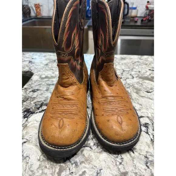 Justin Gypsy  Women's L9900 Western Cowgirl Boots Ostrich Print US Sz 8.5