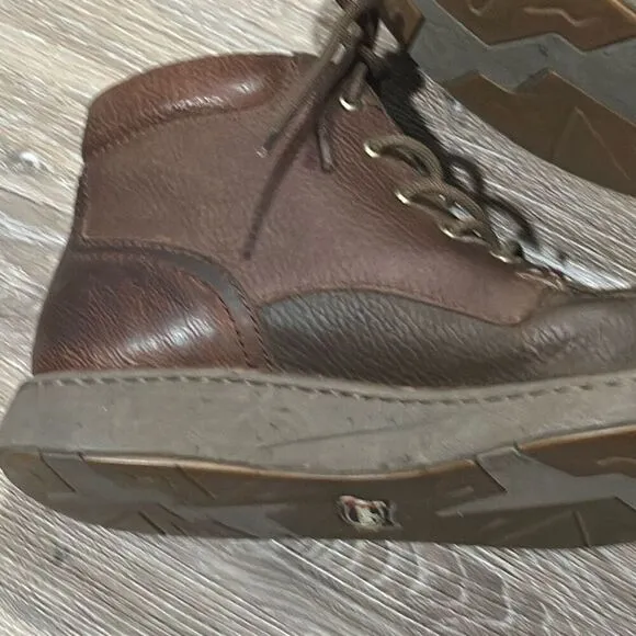 Justin Hitcher brown leather lace up boots ankle casual shoe chukka 11.5