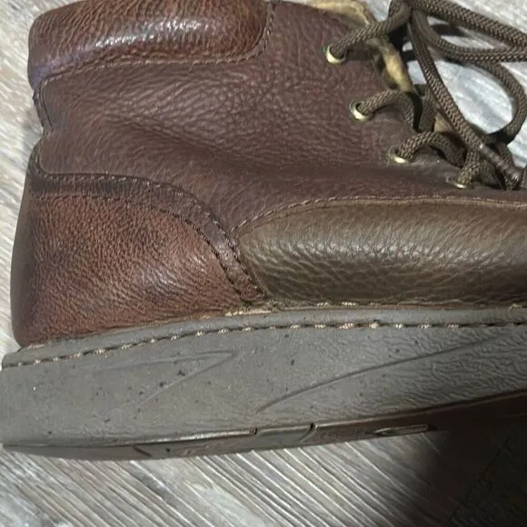 Justin Hitcher brown leather lace up boots ankle casual shoe chukka 11.5