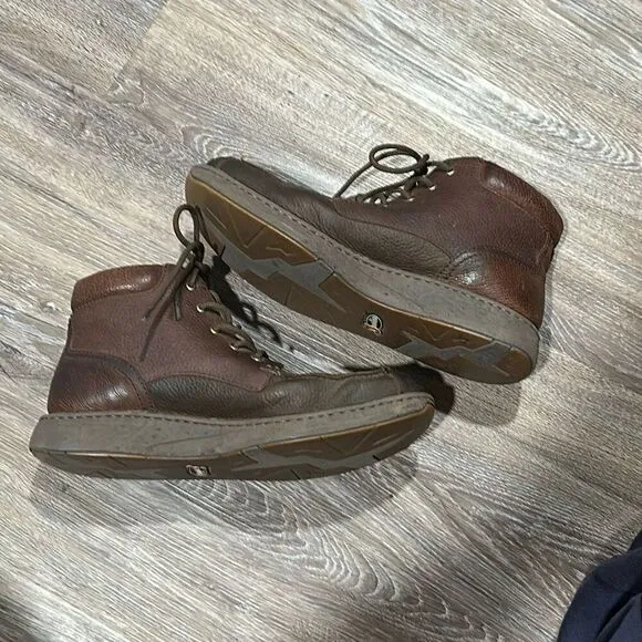 Justin Hitcher brown leather lace up boots ankle casual shoe chukka 11.5