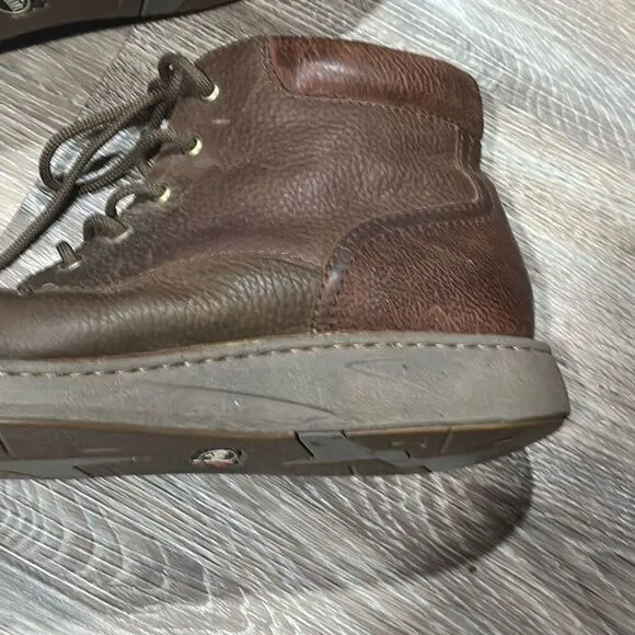 Justin Hitcher brown leather lace up boots ankle casual shoe chukka 11.5