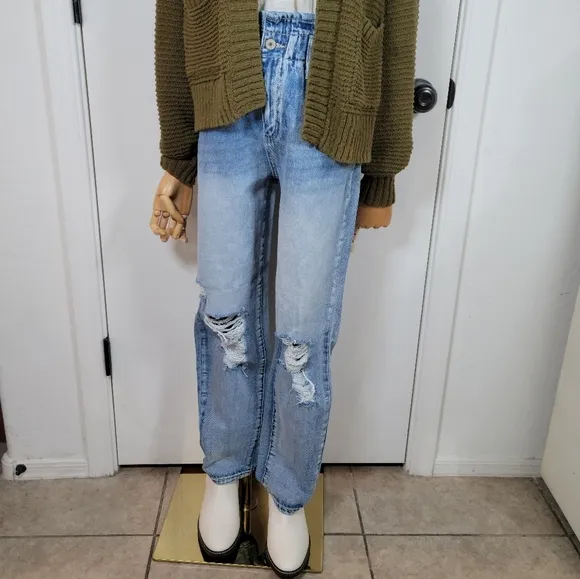 KanCan Paperbag High-Waisted Distressed Summer Jeans Size Small