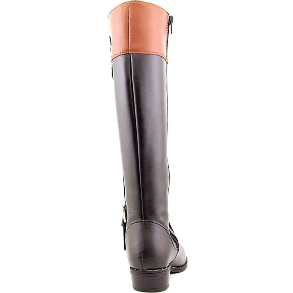 Karen Scott Deliee Riding Tall Boots Black Cognac 6M