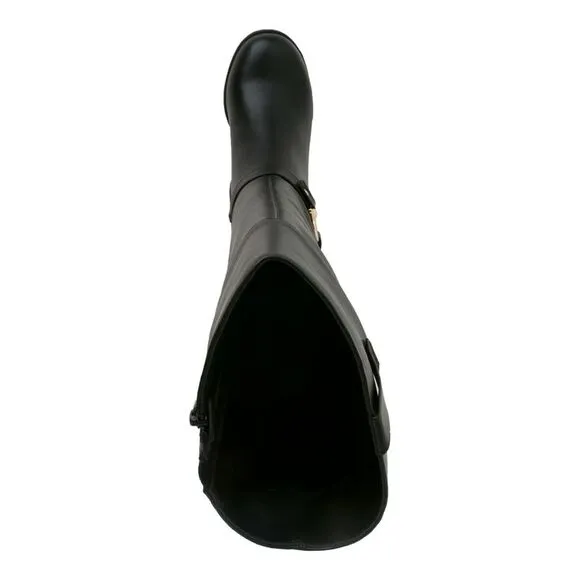 KAREN SCOTT Womens Black Stretch Round Toe Block Heel Zip-Up Heeled Boots 5.5