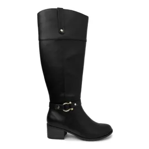 KAREN SCOTT Womens Black Stretch Round Toe Block Heel Zip-Up Heeled Boots 5.5
