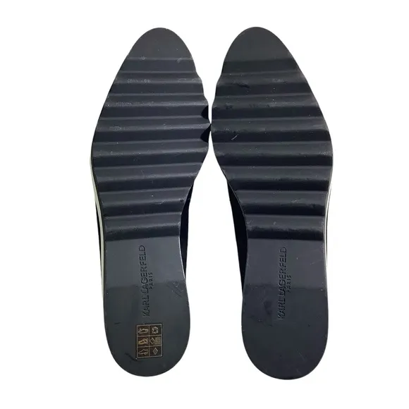 Karl Lagerfeld Paris Katie Loafers Platforms Bow Black &amp; White