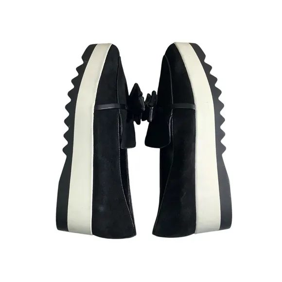 Karl Lagerfeld Paris Katie Loafers Platforms Bow Black &amp; White