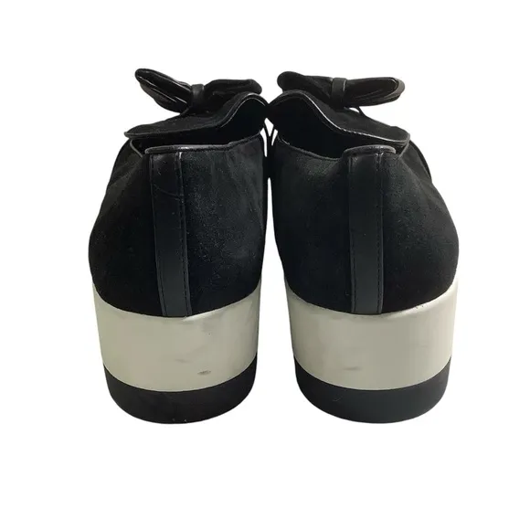 Karl Lagerfeld Paris Katie Loafers Platforms Bow Black &amp; White