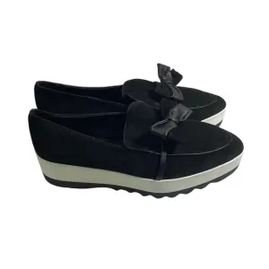 Karl Lagerfeld Paris Katie Loafers Platforms Bow Black &amp; White