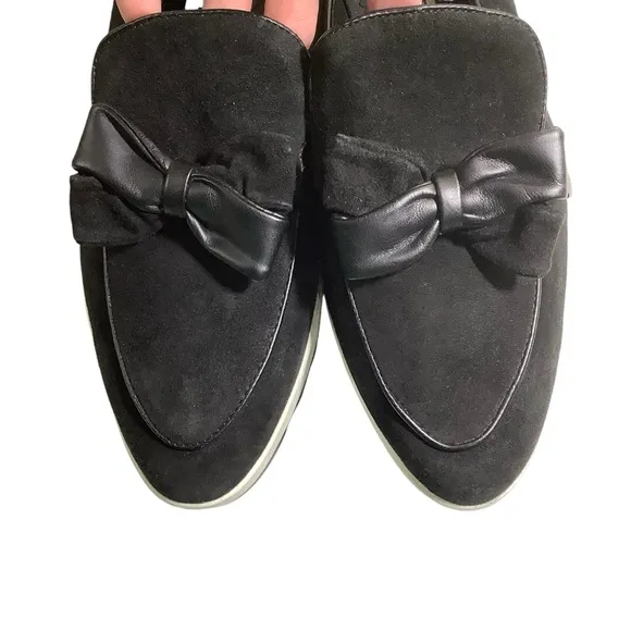 Karl Lagerfeld Paris Katie Loafers Platforms Bow Black &amp; White